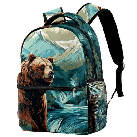 Lightweight Backpack Bear School Bag Travel Laptop Daypack for Men Women Casual Rucksack