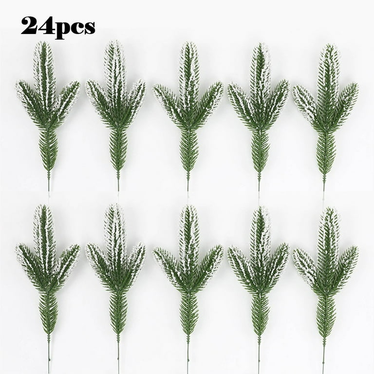 24pcs Home DIY Artificial Pine Wreath Branches Christmas Decor Fake Pine  Wreath