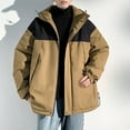 thumbnail image 3 of IYTR Winter Coats for Men Three In One Warm Coats Waterproof Hooded Down Jacket Long Sleeve Outdoor Thermal Outwear (Khaki,M), 3 of 4