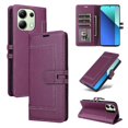 thumbnail image 1 of Premium Wallet Case for Xiaomi Redmi Note 13 4G with Card Slots & Kickstand, Flip Cover Purple, 1 of 7