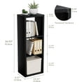 thumbnail image 6 of Anhdah 3 Cube Storage Organizer Bookshelf, Black Wooden Bookcase Storage Shelf, Sturdy 3-Cube Organizer for Living Room, Bedroom, Home Office, Easy Assembly, 6 of 7