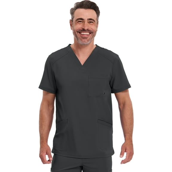 Infinity Cherokee V- Neck Men's Scrub Top with Rib Knit Back Panels with 3 Pockets and 360 Stretch - CK900A