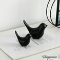 thumbnail image 2 of Uniquewise Set of 2 Black Ceramic Bird Statue Gift & Decorative Accent for Living Room Bedroom Office Desktop Shelves Coffee Table Cottage Spaces or Farmhouse Aesthetic Ideal for Minimalist Interiors, 2 of 8