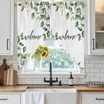 thumbnail image 4 of Eucalyptus Kitchen Window Curtains, Swag Curtains Valance for Bedroom Living Room Bathroom, Sage Green Vines Branch Watercolor Plant Rod Pocket Window Treatment Curtain Block Drapes 2 Panels 36"x45", 4 of 9
