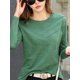 thumbnail image 1 of AOSSVIAO-camisetas de algodón acanalado para mujer, camisetas informales holgadas con botones, camisetas coreanas de manga larga con cuello redondo, 2024, 1 of 4
