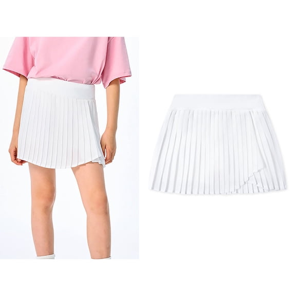 Uniform Shirts for Girls High Waisted Pleated Scooter Skirt with Built-in Shorts Back To School Clothes for Girls Skorts Size 11-12 Years