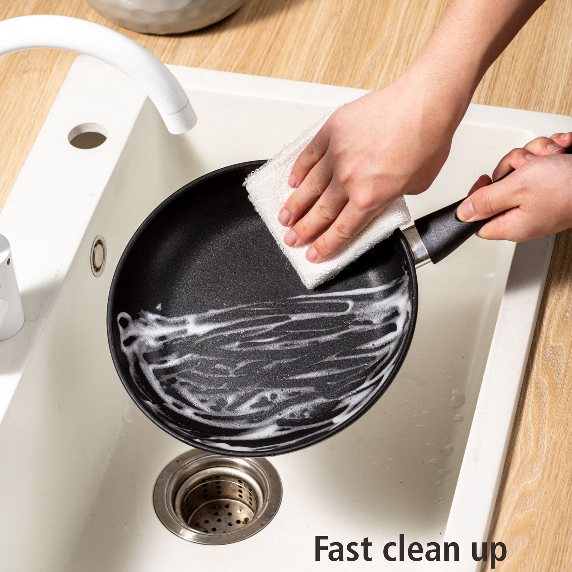 (6 pack) Mainstays 9.5" Non-Stick Aluminum Alloy Skillet Black Dishwasher Safe