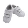 Angel Baby Boys White Double Velcro Strap Leather Sneakers 1-3 Baby