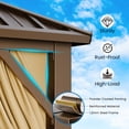 thumbnail image 4 of COBIZI 12x20FT Hardtop Gazebo, Metal Gazebo with Aluminum Frame, Permanent Gazebo Double Galvanized Steel Roof, Curtains and Netting Included, Pergolas for Patios, Garden, Deck,Lawns,Dark Brown, 4 of 12