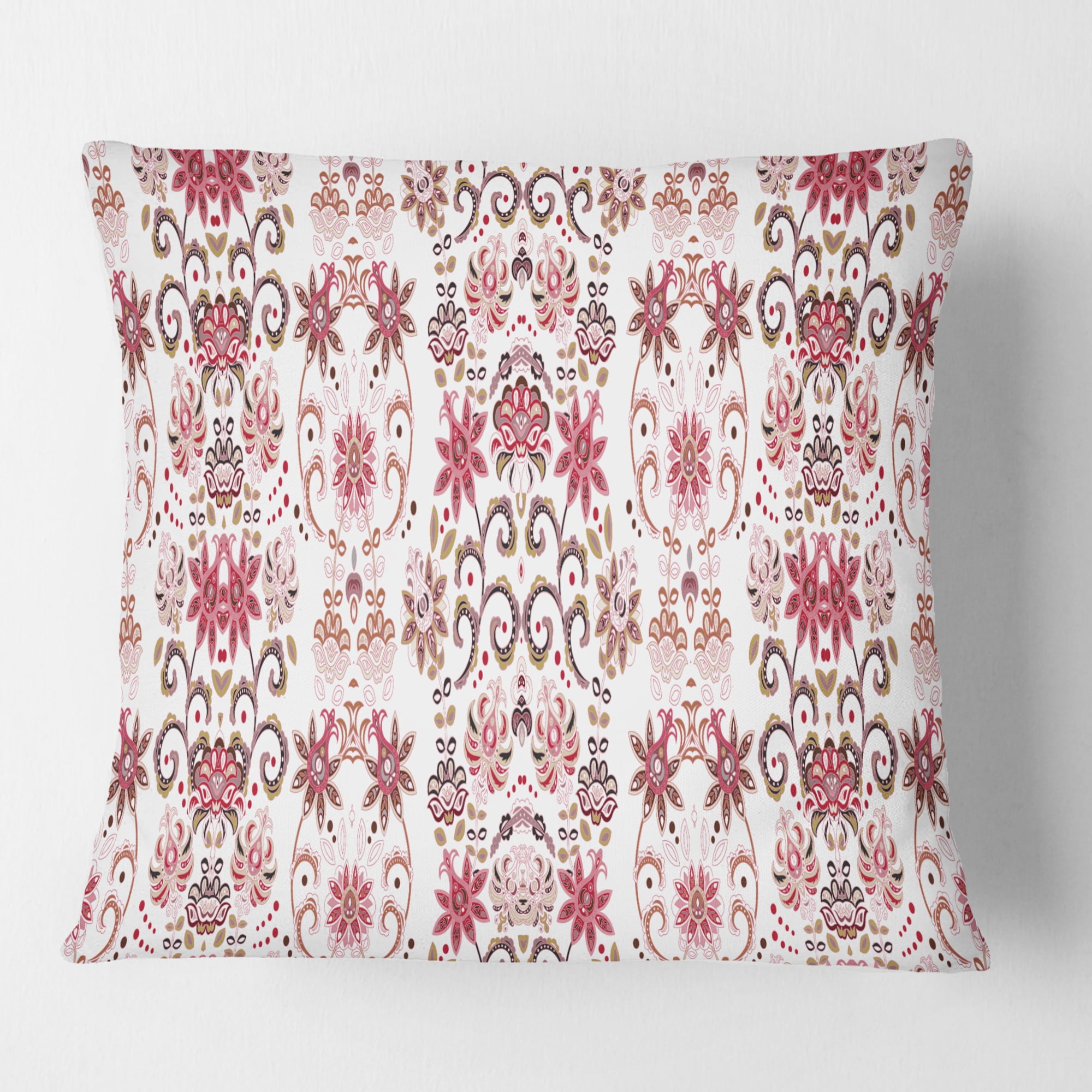 Designart Ornamental Retro Pattern' Mid-Century Modern Throw Pillow - 18x18