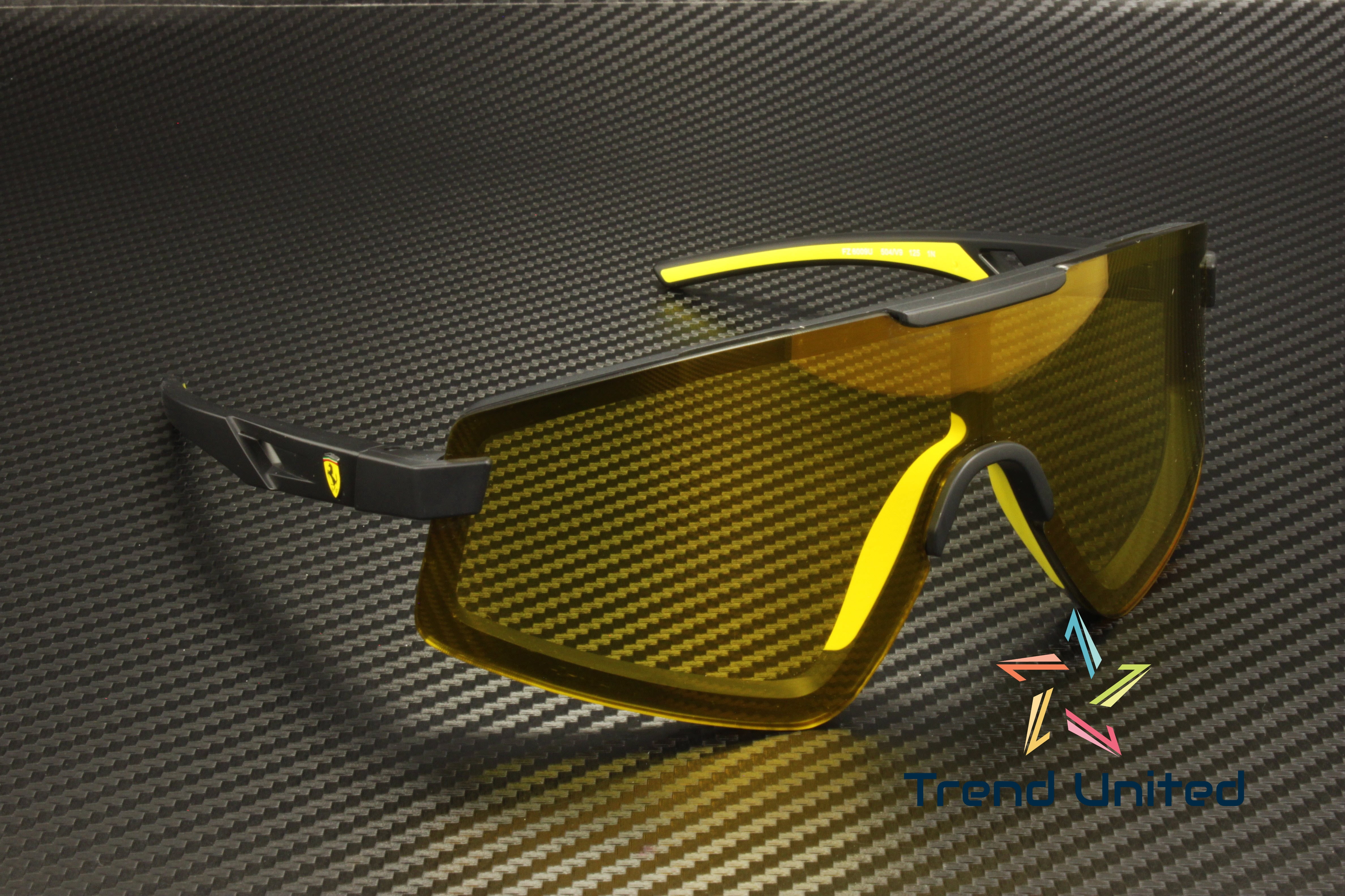 FERRARI SCUDERIA FZ6009U 504 V9 Matte Black Mirror Yellow 47 mm Men's Sunglasses
