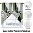 thumbnail image 3 of Swag Curtain Valances Boho Abstract Mid Century Swag Valances for Kitchen Windows Green Modern Geometric Leaf Short Topper Curtains Valance Tier Pair for Kitchen Bedroom Living Room Bathroom 28"x36", 3 of 8