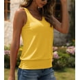 thumbnail image 3 of Langwyqu Summer Women Solid Color V-Neck Sleeveless Tank Tops Camisole, 3 of 5