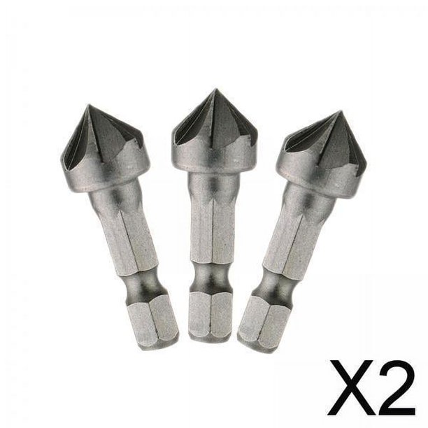 Paquete de 2-6 brocas cortadoras de chaflán de 3x , reemplazo duradero para Metal de carpintería 2 piezas