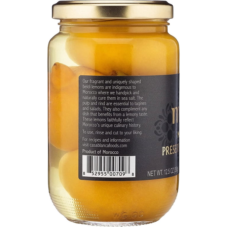 Mina Moroccan Preserved Lemons Jar 12.5 oz for Tagines Salads