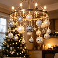 thumbnail image 4 of 44 Pack Christmas Ball Ornaments Set, Iron Gray Champagne Gold Plastic Xmas Tree Hanging Decorations for Wreath Window Home Holiday Decor,A, 4 of 6