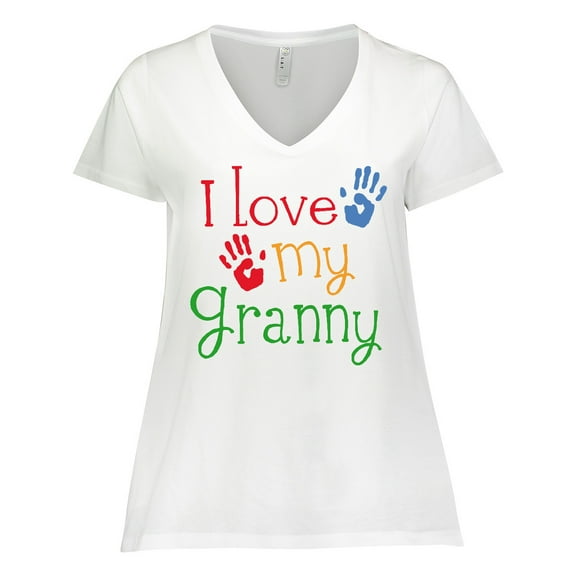 Inktastic I Love My Granny Women's Plus Size V-Neck T-Shirt