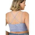 thumbnail image 3 of Zenana Women & Plus Crochet Sexy Lace Bralette Smocking Back Bra with Removable Bra Pads, 3 of 3