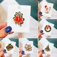 thumbnail image 2 of comerut Christmas Brooch Rhinestone Festive Christmas Tree Bell Wreath Snowman Shape Clothes Jewelry New Year Gift Sweater Coat Hat Decoration Clothes Pin, 2 of 8