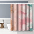 thumbnail image 4 of Abstract Pink Shower Curtain Romantic Pink and Green Mixed Ink Painting Shower Curtains for Modern Aesthetics Bathroom with Hooks Waterproof Polyester Fabric Bath Curtain, 72x84 Inch, 4 of 6