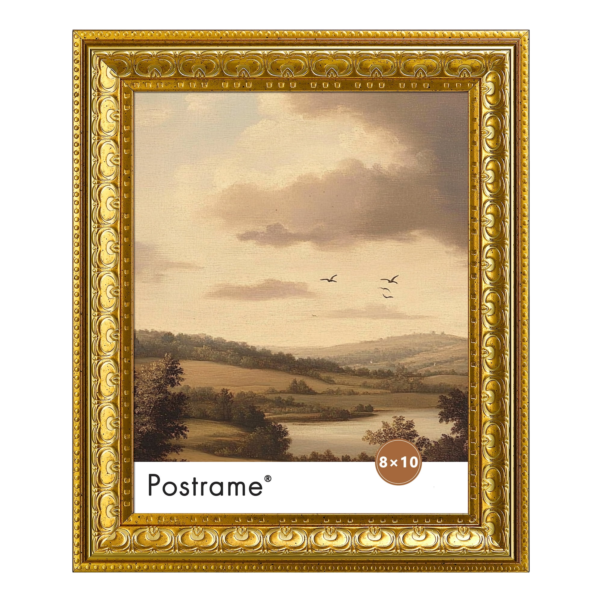 Postrame 8x10 Vintage Picture Frames,Gold Photo Frame Decorative for Wall or Tabletop Display