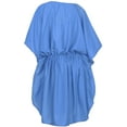 thumbnail image 6 of HAPPY BAY Women's Oversize Caftan Mini Loungewear Tunics 2X-3X Mary C2 Navy Blue, 6 of 6