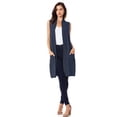 thumbnail image 5 of Chaleco ligero tejido con bolsas color Azul Marino AMAD Casual para mujer Talla L, 5 of 5