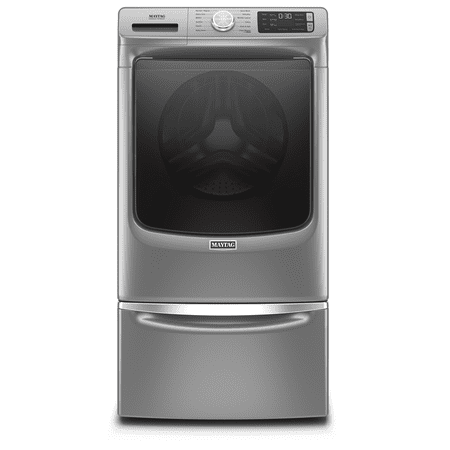 Maytag - 4.8 Cu. Ft. High Efficiency Stackable Front Load Washer with Steam and Fresh Hold - Metallic Slate