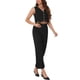 thumbnail image 4 of INSPIRAR CHIC Conjunto de Dos Piezas de Tank Top Sin Mangas de Lino con Escote en V y Pantalones de Pierna Ancha Casual XL Negro, 4 of 5