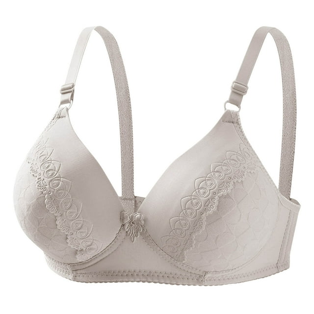 WRKEKC Wireless Back Closure Bra Textured Design Breathable Comfort Support Lightweight T-Shirt Bra for Women Everyday Wear