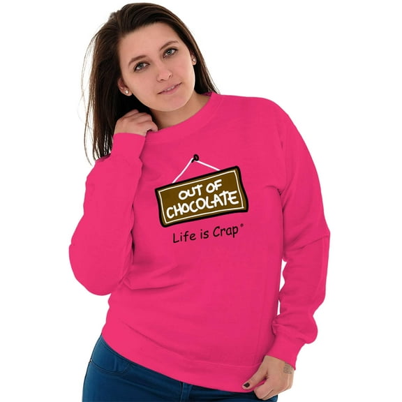 Out Of Chocolate Funny Ironic Novelty Sweatshirt for Men or Women Brisco Brands S