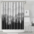 thumbnail image 2 of 84 Inch Black and White Misty Forest Shower Curtain Set Grey Gray Ombre Waterproof Shower Curtains Nature Tree Mountain Woodland Decorative Bathroom Bath Curtain 12 hook (Black, 84'' × 72''), 2 of 4