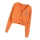 thumbnail image 4 of Camisa de punto para mujer, suelta, retro, de manga larga, con botones, suéter, abrigo de otoño, naranja Eigraketly AP001150-06B, 4 of 7