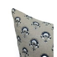 thumbnail image 4 of Fabdivine Pure Linen Hand Block Print Decorative Throw Pillow Cover , 14"X14", Brown, 4 of 5
