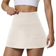 thumbnail image 2 of RUTAYY Women Walking Nylon Pleated Skirt Summer High Waisted Fashion A-Line Skirt Two Piece Sports Skirt Solid Color Flowy Swing Skirts, 2 of 7