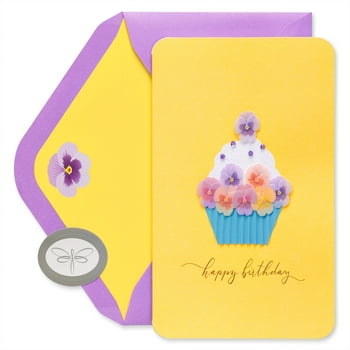Papersong Premium Birthday Card (Floral Cupcake)