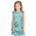 thumbnail image 1 of Fotbe Travelling on Airplane Vestido de Dormir para Niñas de 3 a 10 Años, Mangas Cortas, Estilo Princesa, Pijama Camisón con Mangas Voladas-Small, 1 of 6