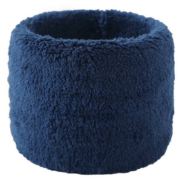Bufanda de invierno cálida y protectora para ambos sexos, cuello alto, hilo grueso, color liso y cubrecuello, bufanda de poliéster para mujer.