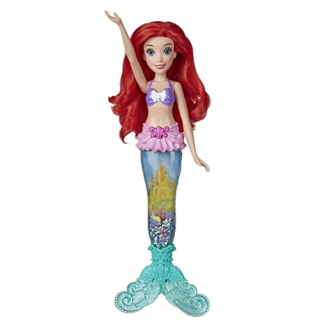 Disney Princess Glitter 'n Glow Ariel Doll with Lights,Includes Mermaid Tail