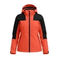 thumbnail image 6 of Women's Athletic Jackets Contrast Color Hooded Zip Up Jacket Long Sleeve Waterproof Windbreaker with Pockets Casual Fall Outdoor Sportswear, 6 of 9