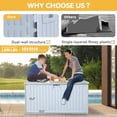 thumbnail image 3 of Dextrus Extra-large Outdoor Storage Deck Box, 230 Gallon Resin Patio Storage Box for Outdoor Pillows, Garden Tools, and Pool Supplies with Adjustable Partition, Weatherproof, Secure (Grayish-White), 3 of 5