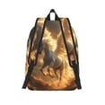 thumbnail image 2 of Picia Golden Winged White Horse Printed Canvas Daypack - Stylish and Durable Vintage Compact Backpack - Class, Work, Travel, or Laptop Bookbag,Organized Compartments-Medium, 2 of 6