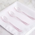 thumbnail image 2 of Efavormart 25 Pack - 7" Blush / Rose Gold Glittered Disposable Plastic Spoon for Wedding Party Banquet Events Candy Buffets Dinnerware, 2 of 9