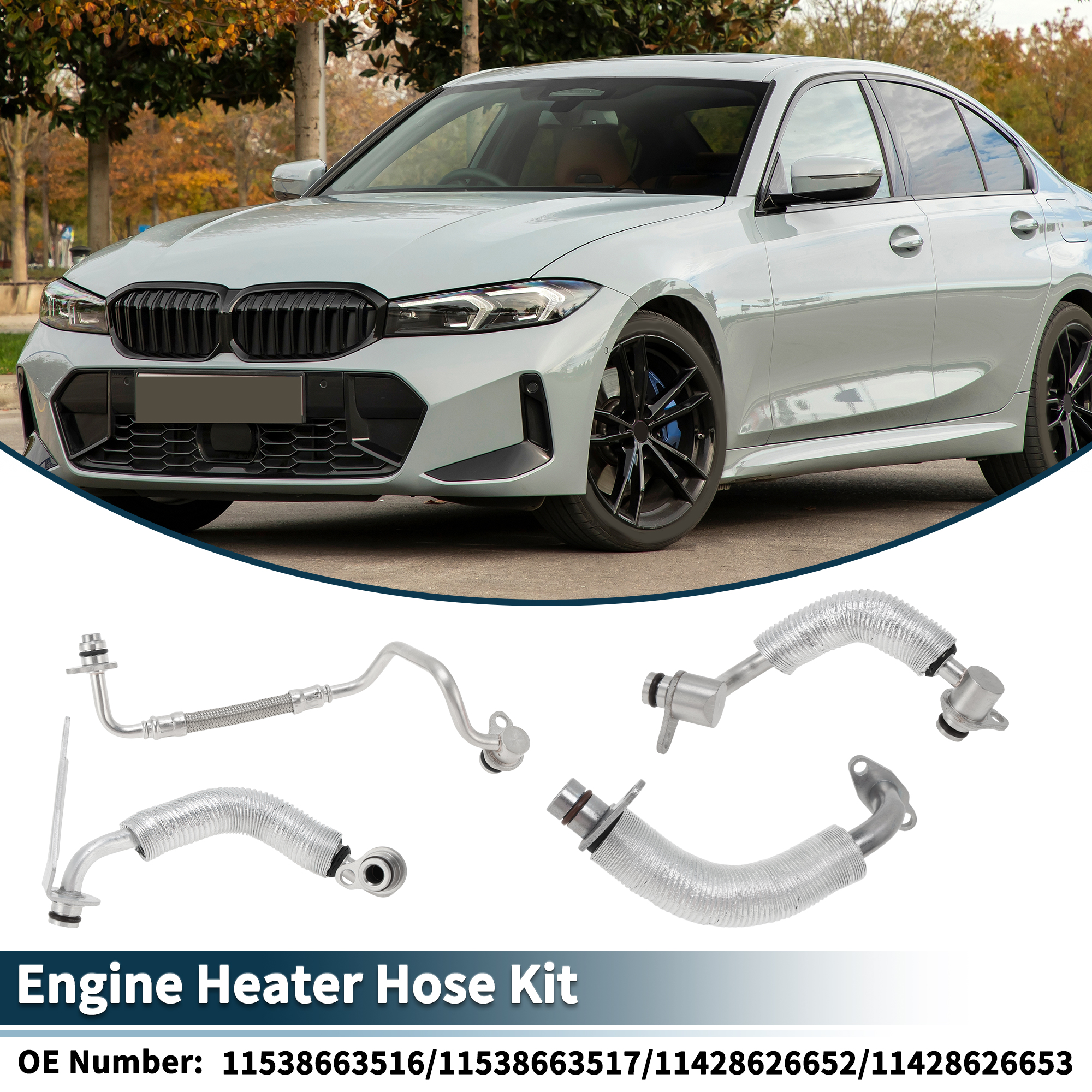 Unique Bargains 1 Set of Radiator Coolant Hose for BMW Models 528i 328i X5 2012-2016
