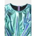 thumbnail image 5 of Eandarui Women's Shiny Liquid Full Body Suits Unitard Back Zipper Catsuit Stretchy Costume Jumpsuits Blue L, 5 of 7