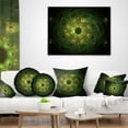 thumbnail image 3 of Designart Bright Green Fractal Flower in Black - Floral Throw Pillow - 16x16, 3 of 4