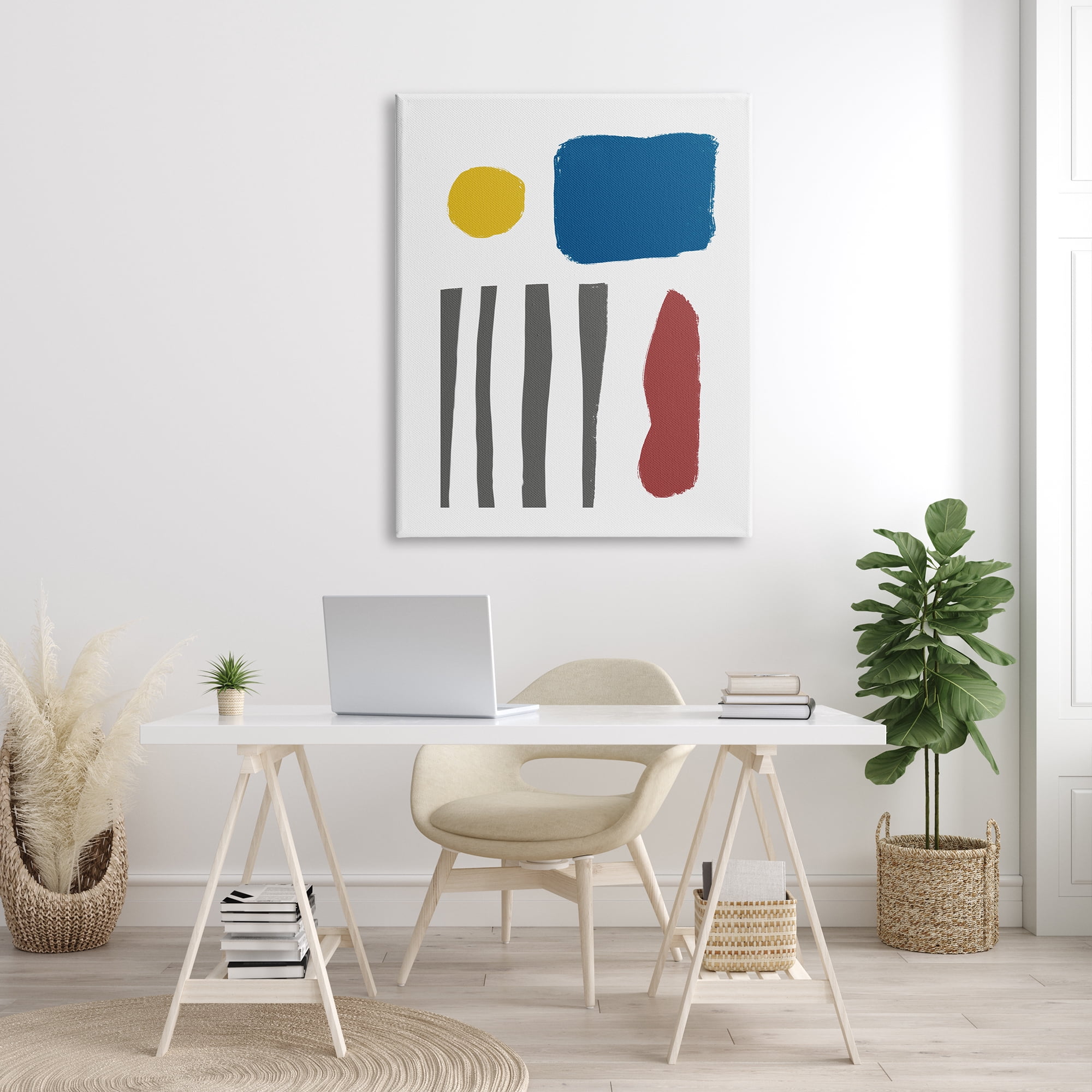 Stupell Industries Study of Rough Edge Shapes Little Thoughts Abstraction Abstract Painting Gallery Wrapped Canvas Print Wall Art, 36 x 48