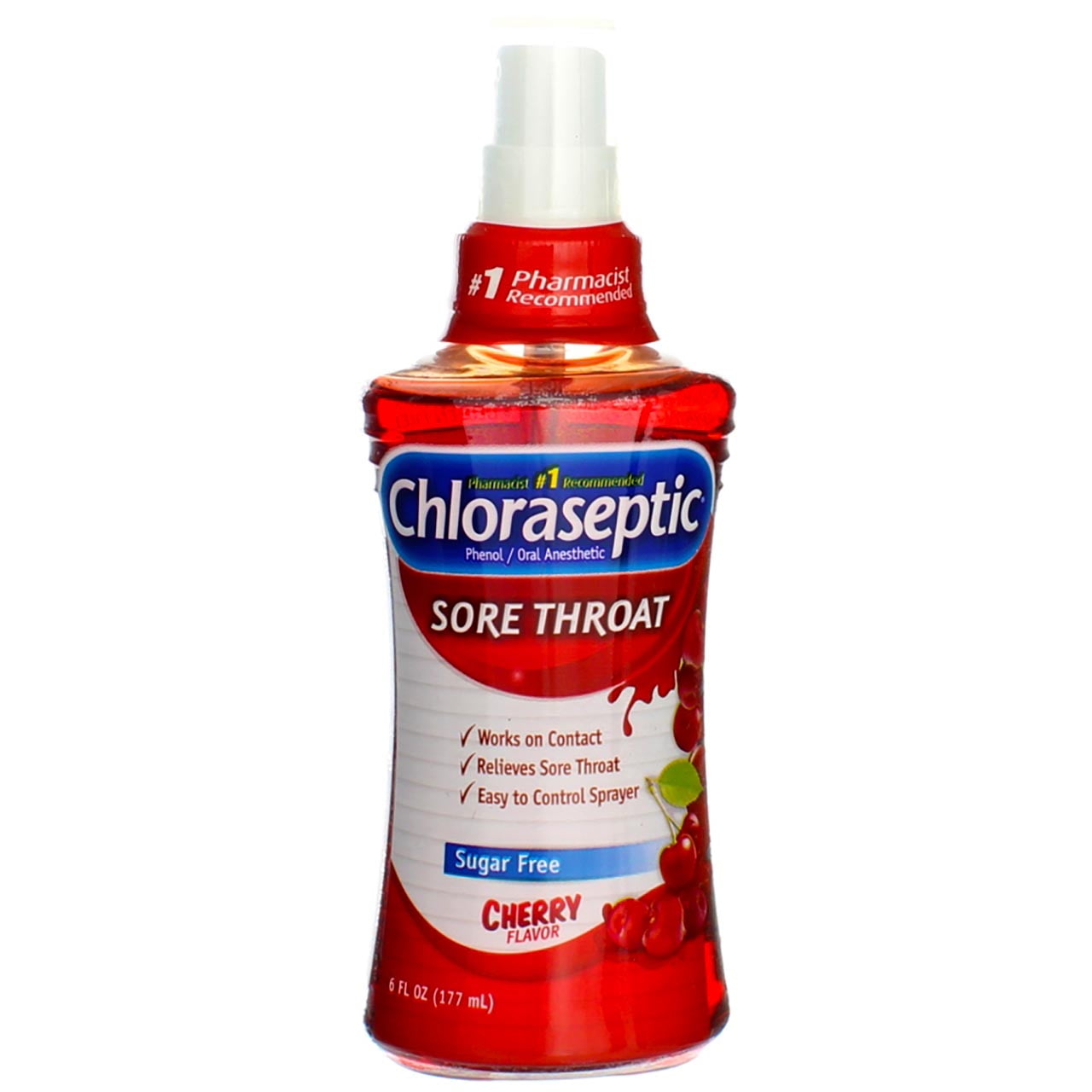 Chloraseptic Oral Pain Reliever, Sore Throat Spray, Cherry, 6 oz, 6-Pack