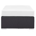 thumbnail image 4 of Modway Convene Rectangle Fabric Rattan Patio Ottoman in Espresso/White, 4 of 4