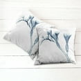 thumbnail image 6 of Ambesonne Flower Throw Pillow Cover 2 Pack, Uv Style X-ray Plant Motif, 20", Teal White, 6 of 7